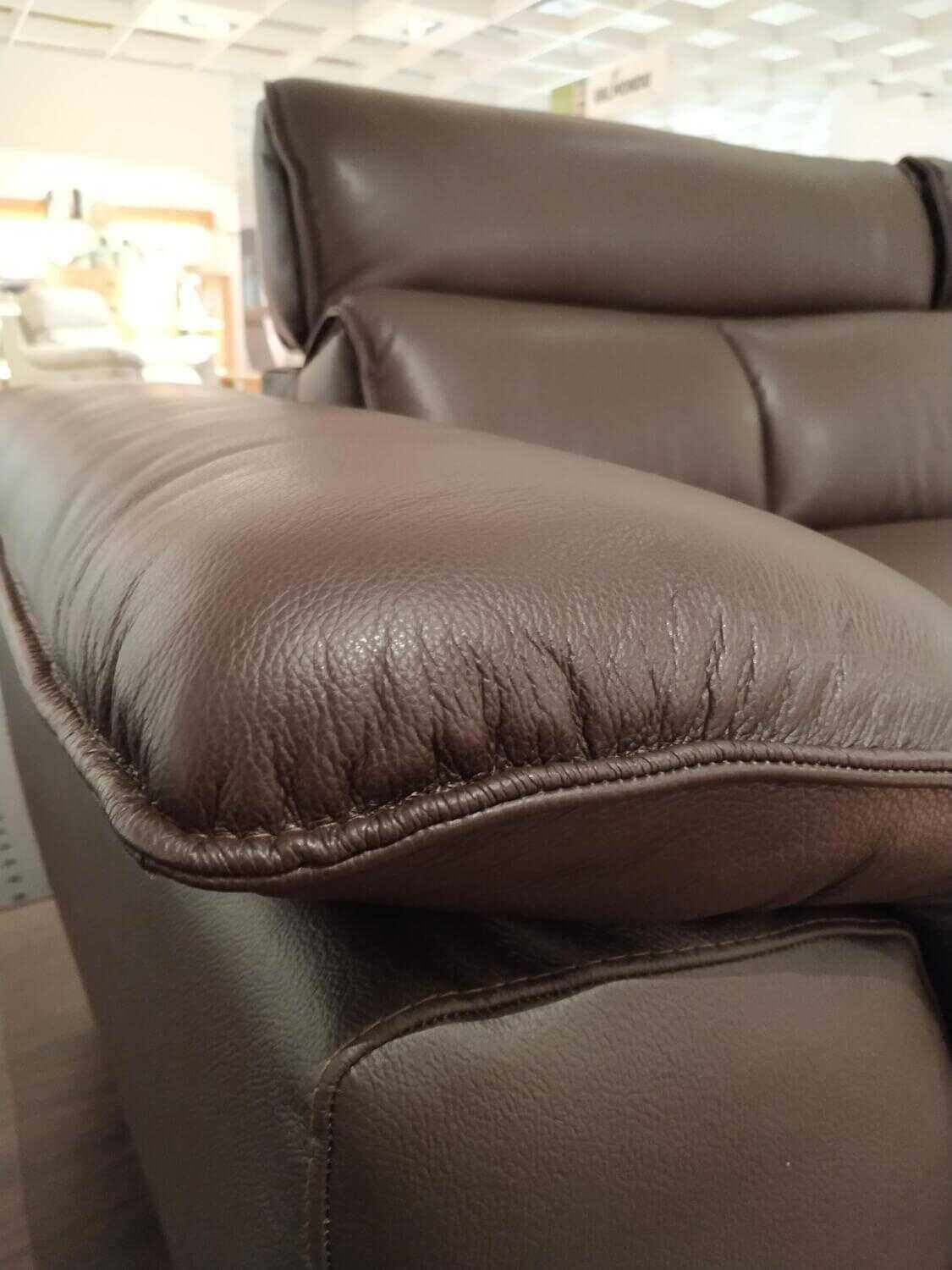 Mondo Ecksofa Volan Leder Semi Dark Brown MÖBELFIRST DE