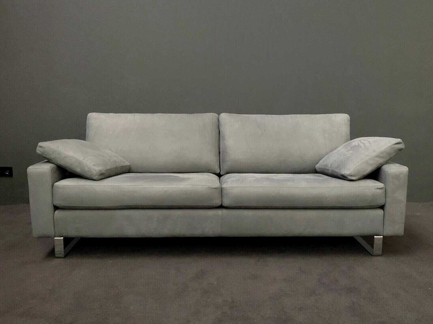 COR Sofa Conseta Leder 912 Grau Kufen MÖBELFIRST DE