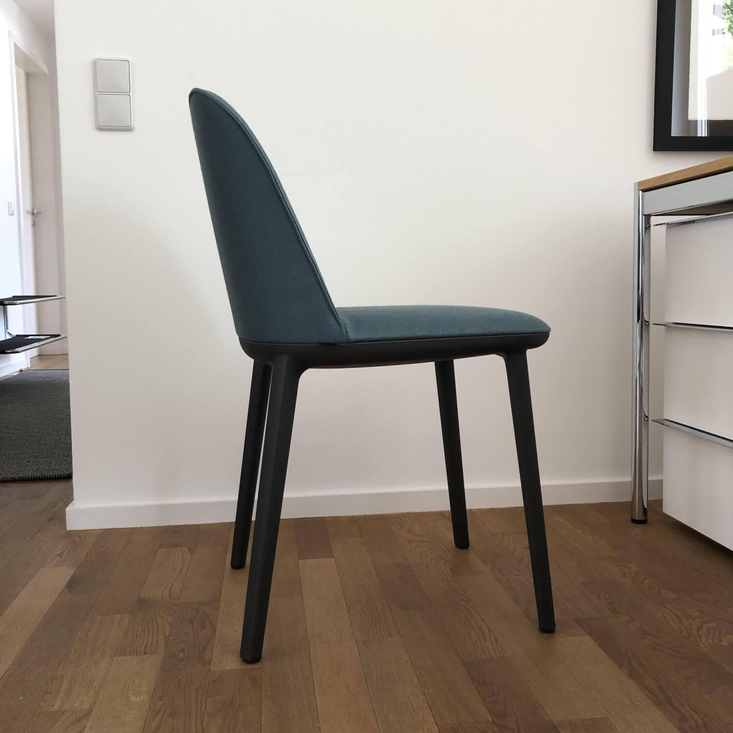 Vitra - Stuhl Softshell Side Chair Stoff Aura Stahlblau - 7