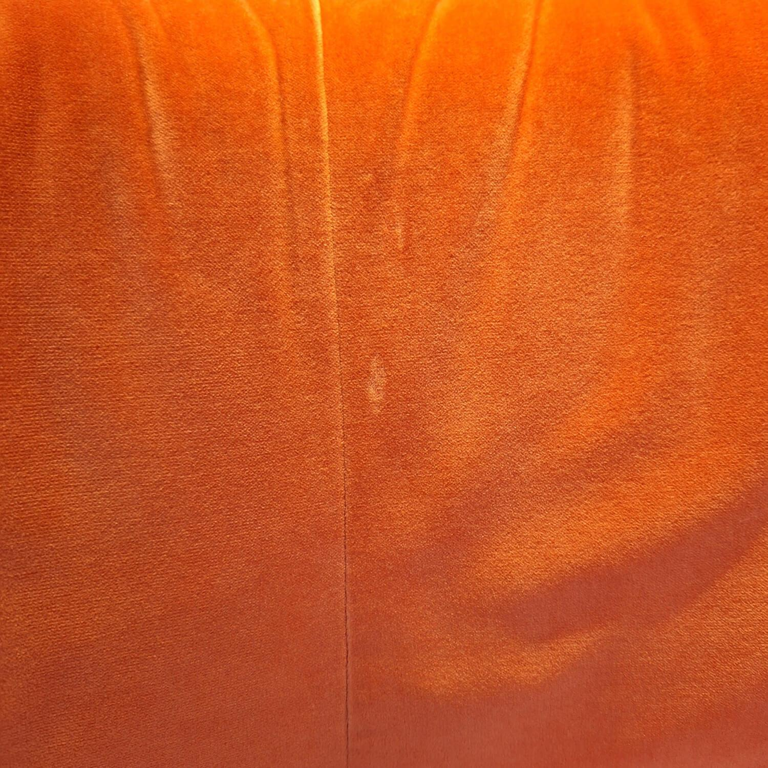Walter Knoll - Sessel Bao Außen Leder Seddle Coffee Schwarz Innen Stoff Samt Harald Pumpkin Orange Drehteller Schwarz - 6