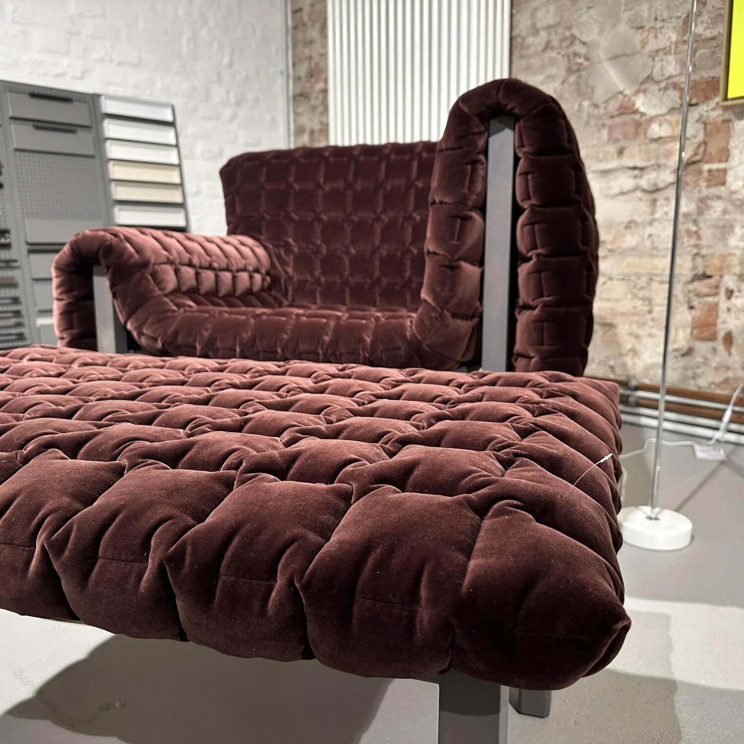 Ligne Roset - Sessel Ruché Stoff Harald 3 Chocolate 382 Braun Gestell Buche Massiv Anthrazit Gebeizt Inklusive Hocker - 6