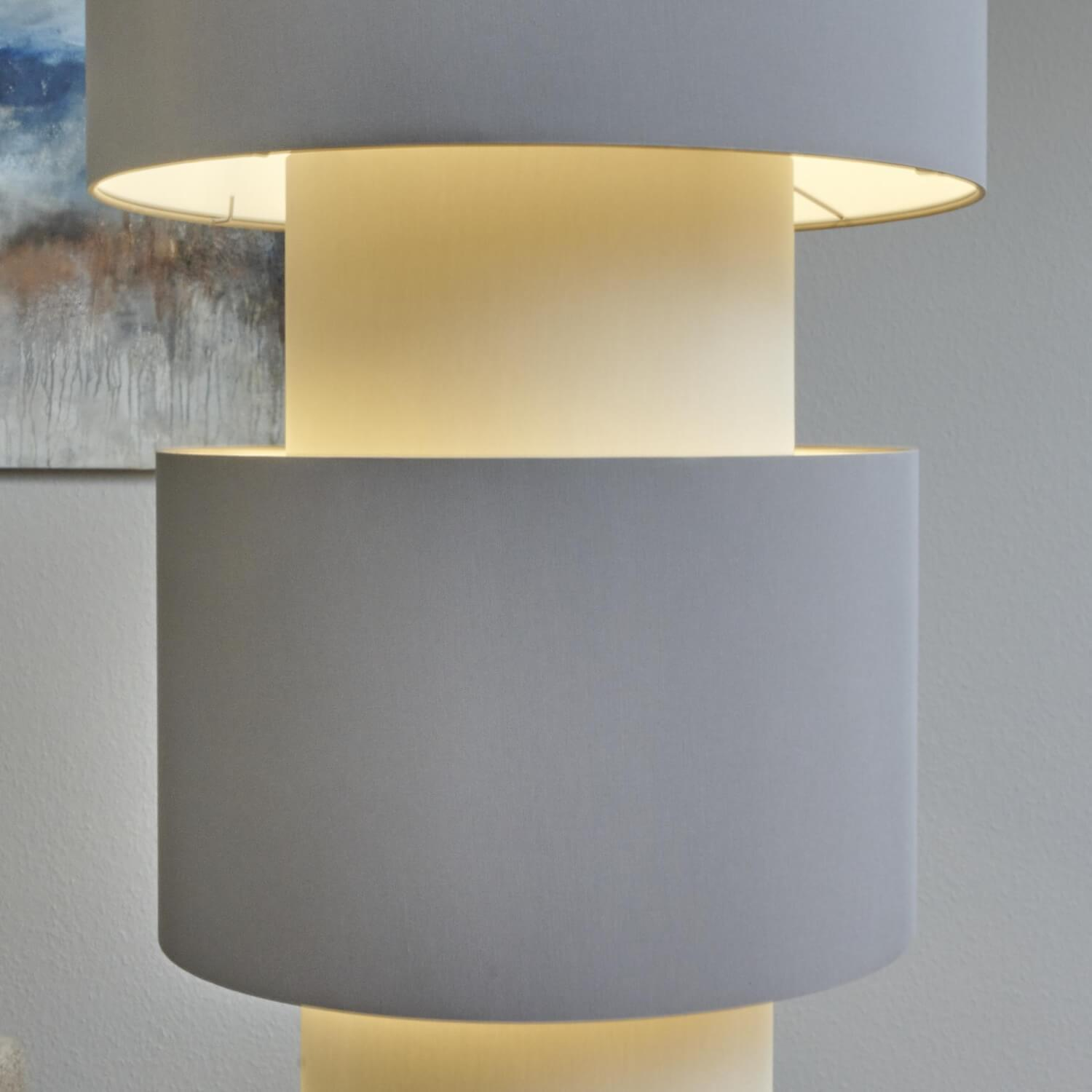 Bielefelder Werkstätten - Stehleuchte Soho Schirm Kiesel Sand Fuß Nickel Matt - 2