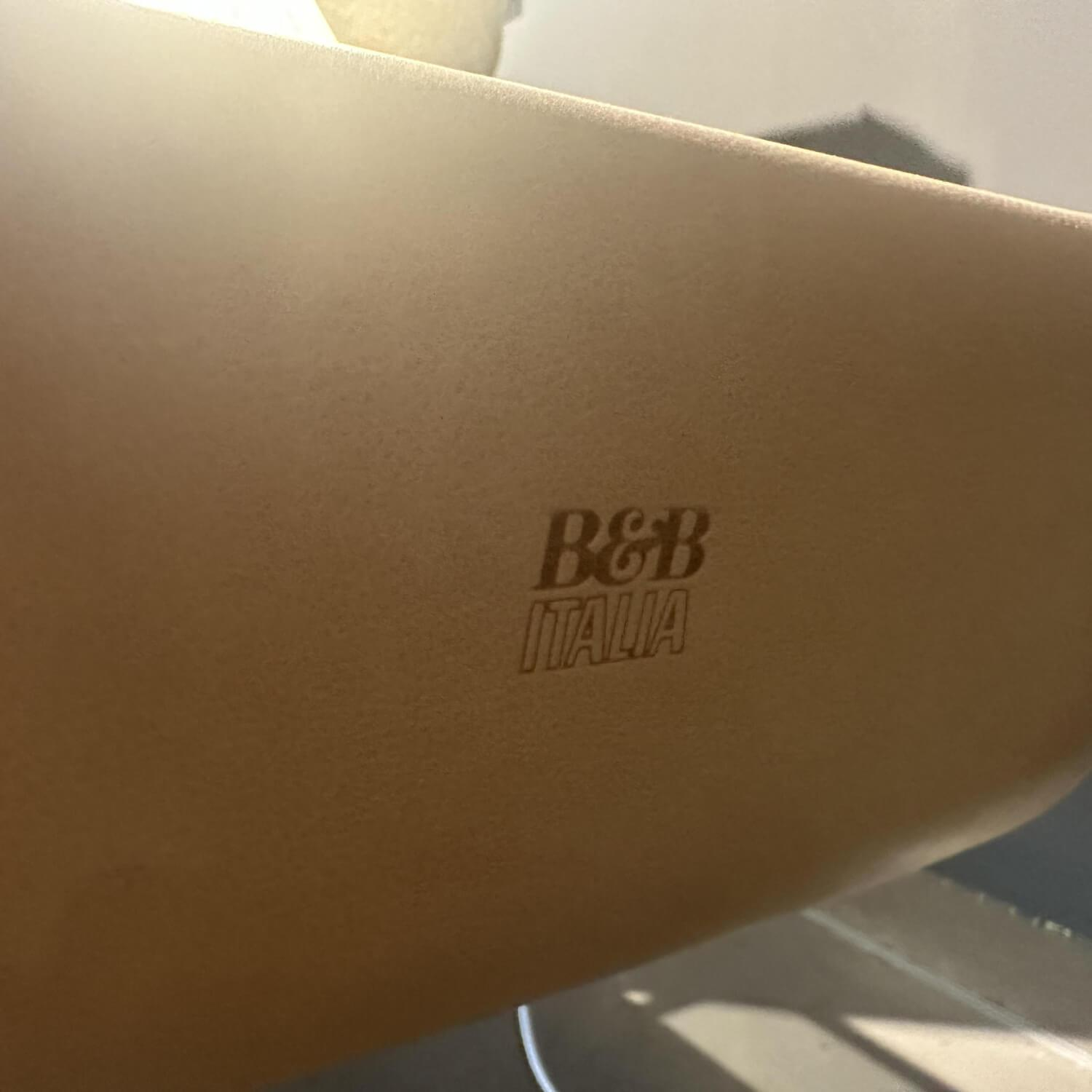 B&B Italia - Nachttisch Quiet Lines Platte Rauchglas Leder Kasia 315 Wüstenfarben Braun Gestell Nickel Bronzefarben Lackiert - 4