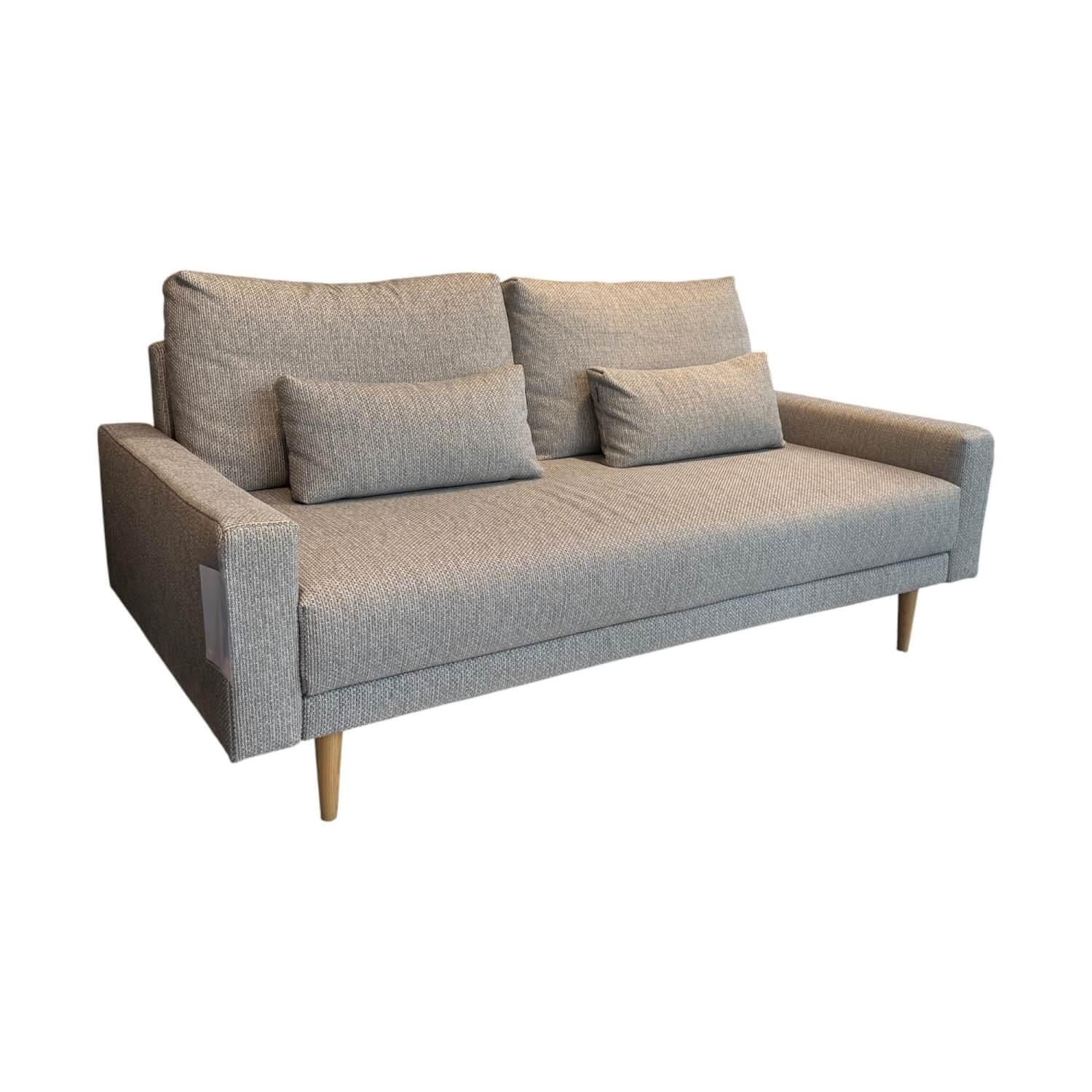 freistil Rolf Benz - Sofa 170 Stoff 4020 Hell Silbergrau Grau Kegelfuß Eiche Natur Inklusive Kissen - 1