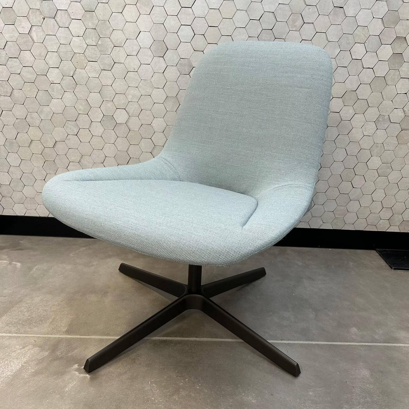 Walter Knoll - Sessel Sheru 346 Stoff Fiord 2 0821 Blau Grau Gestell 4 Fuß Kreuz Bronze Schwarz Matt Pulverbeschichtet - 3