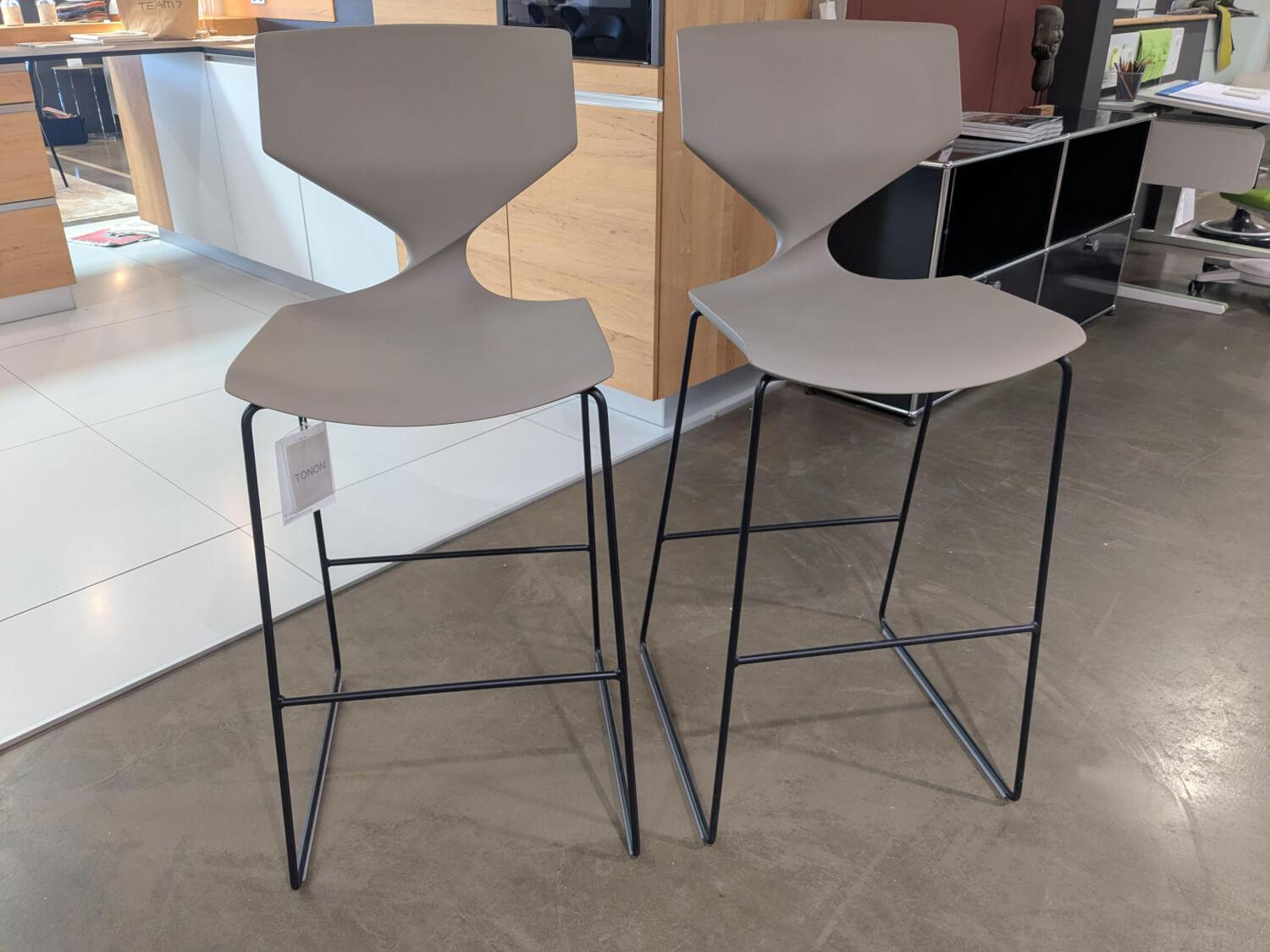 Tonon - 2er Set Barhocker Quo Stool Soft Touch 910 Grau - 2