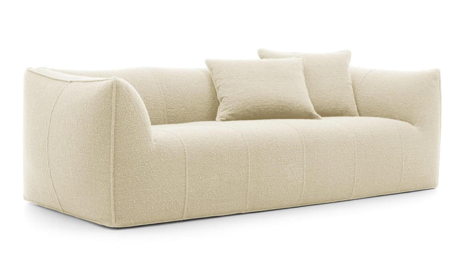 B&B Italia - Sofa Le Bambole Granbambola Stoff Bouclé Sila Weiß Gestell Polyethylen Inklusive Rückenkissen - 5