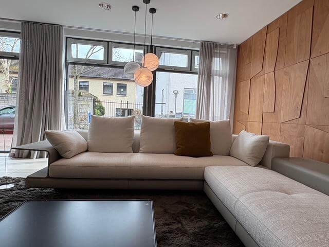 Minotti - Ecksofa 307x377 Connery Stoff Bright 01 Bianco Cat. H Weiß - 8