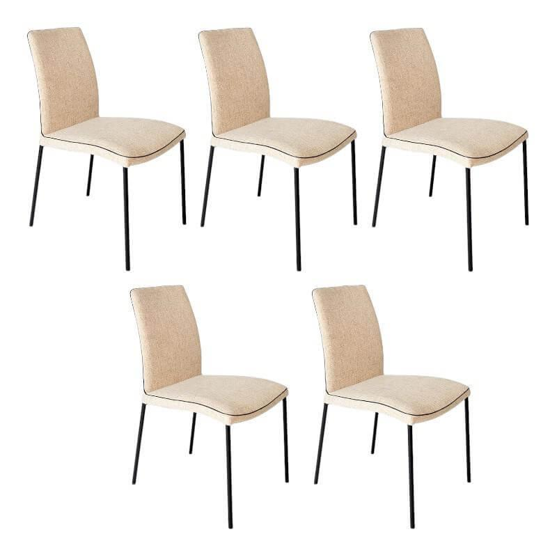 Christine Kröncke - 5er Set Stuhl Jaro 100 Stoff Frozen Harmony Beige Gestell Vierfuß Schwarz - 1