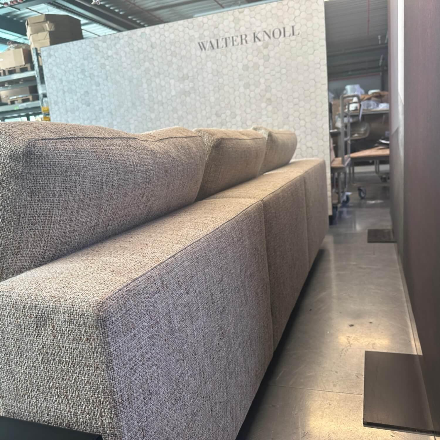 Walter Knoll - Ecksofa Living Landscape 755 Stoff Sorel 7871 Smoke Quartz Grau Beige Sockel Buche Schwarz Lackiert Mit Tischelement - 7