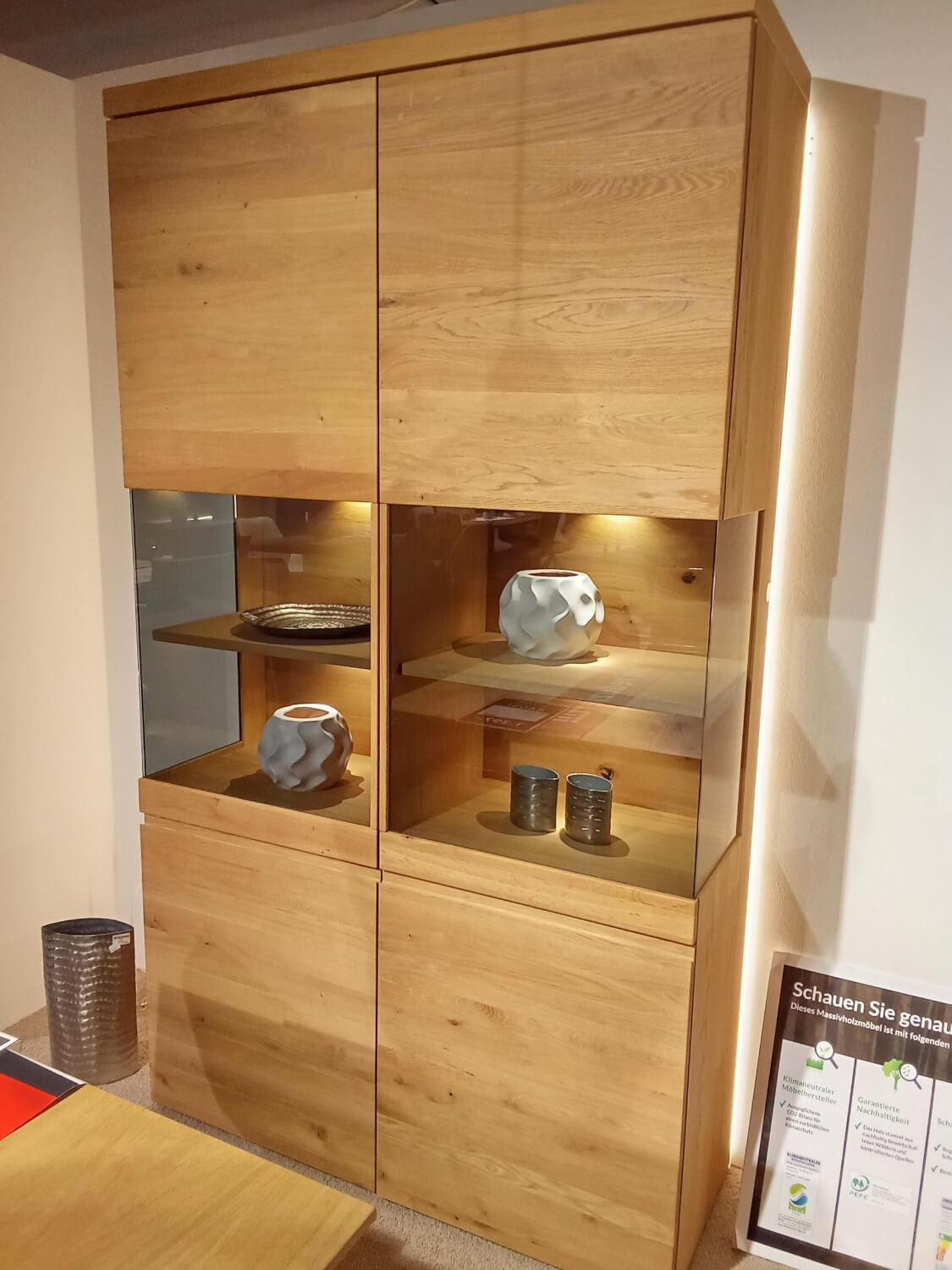 Venjakob - Vitrine V Plus 3000 Wildeiche Hell Soft Gebürstet Geölt Inklusive LED Beleuchtung - 3