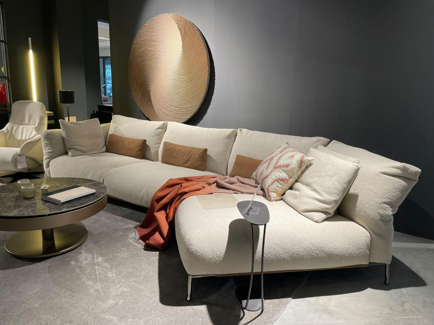 Cierre - Wohnlandschaft Chapeau Stoff Cat. 2 Orsetto 01/2 Beige mit 6 Kissen - 4