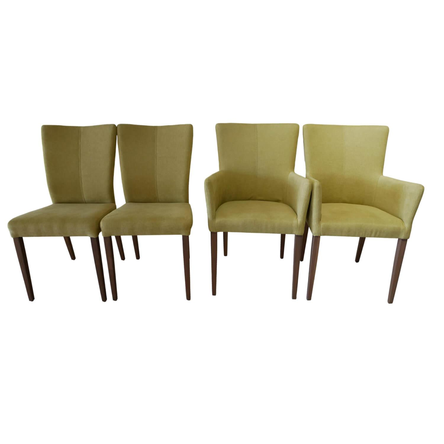 Carega Design - 4er-Stuhlset Salma Stoff Mine Pistacio 52 Grün Gelb - 1