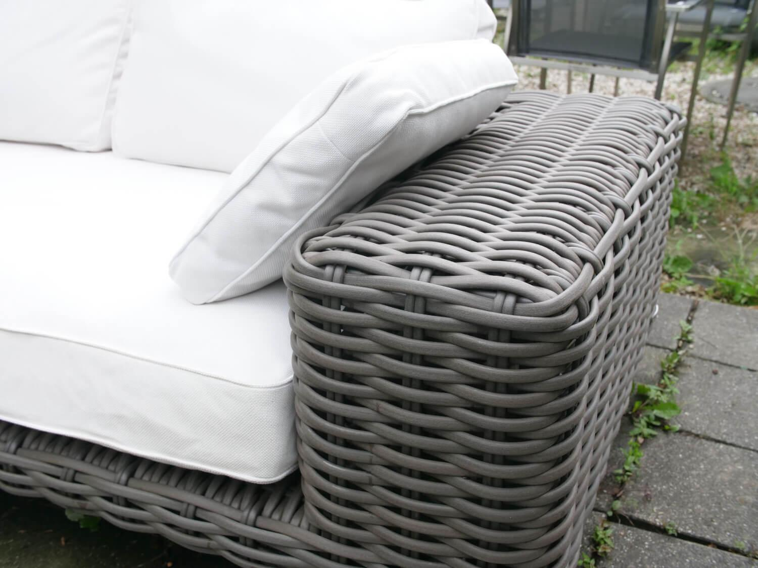 DEDON - Outdoor Sofa 3 Seater Paros Color Silt With Cushion Set Dry+ Plush Colors Linen Off White Including Roll - 2