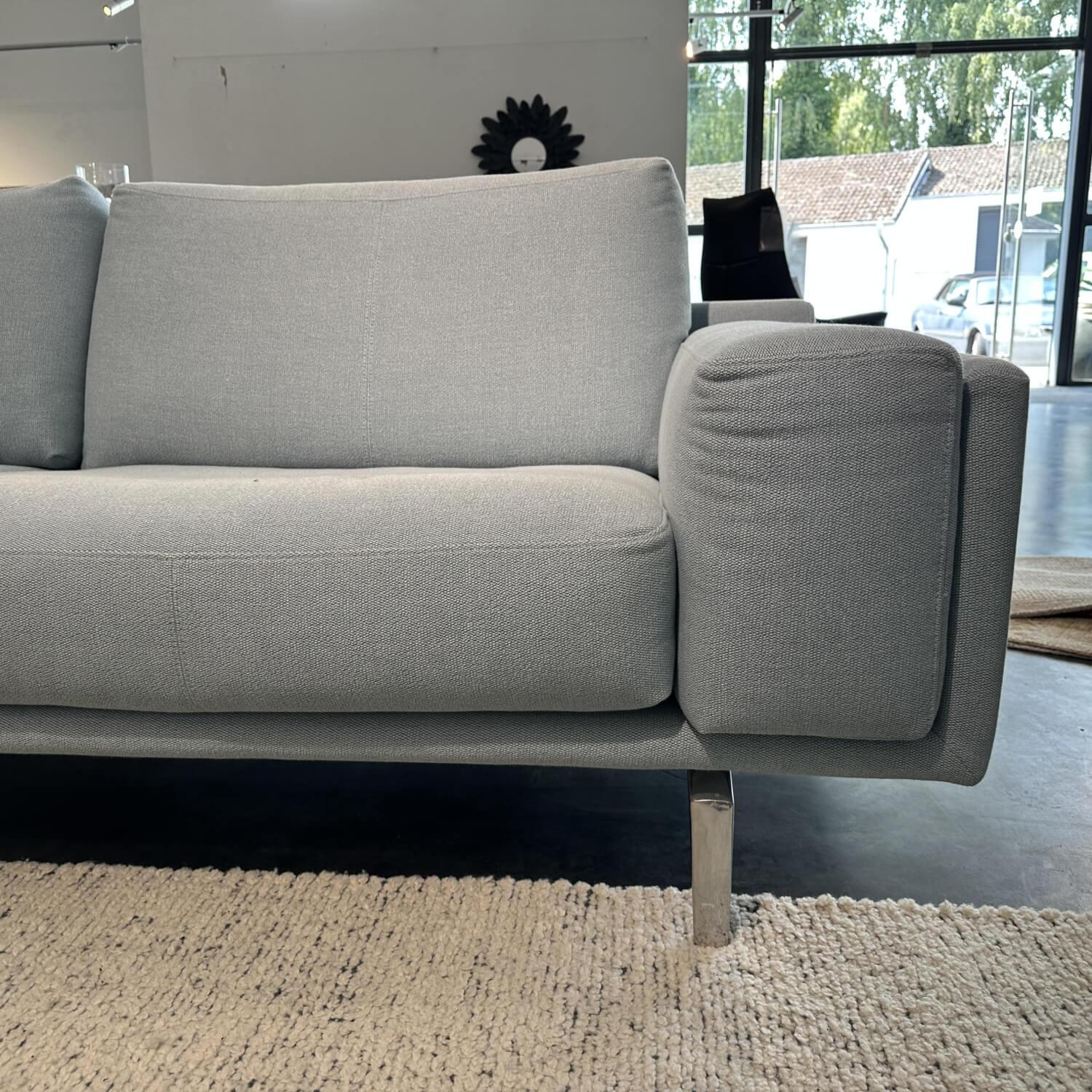 Leolux - Ecksofa Bellice Stoff 20545 Prairie 45 Blau Grau Füße Fino Aluminium Poliert Inklusive Kissen - 3