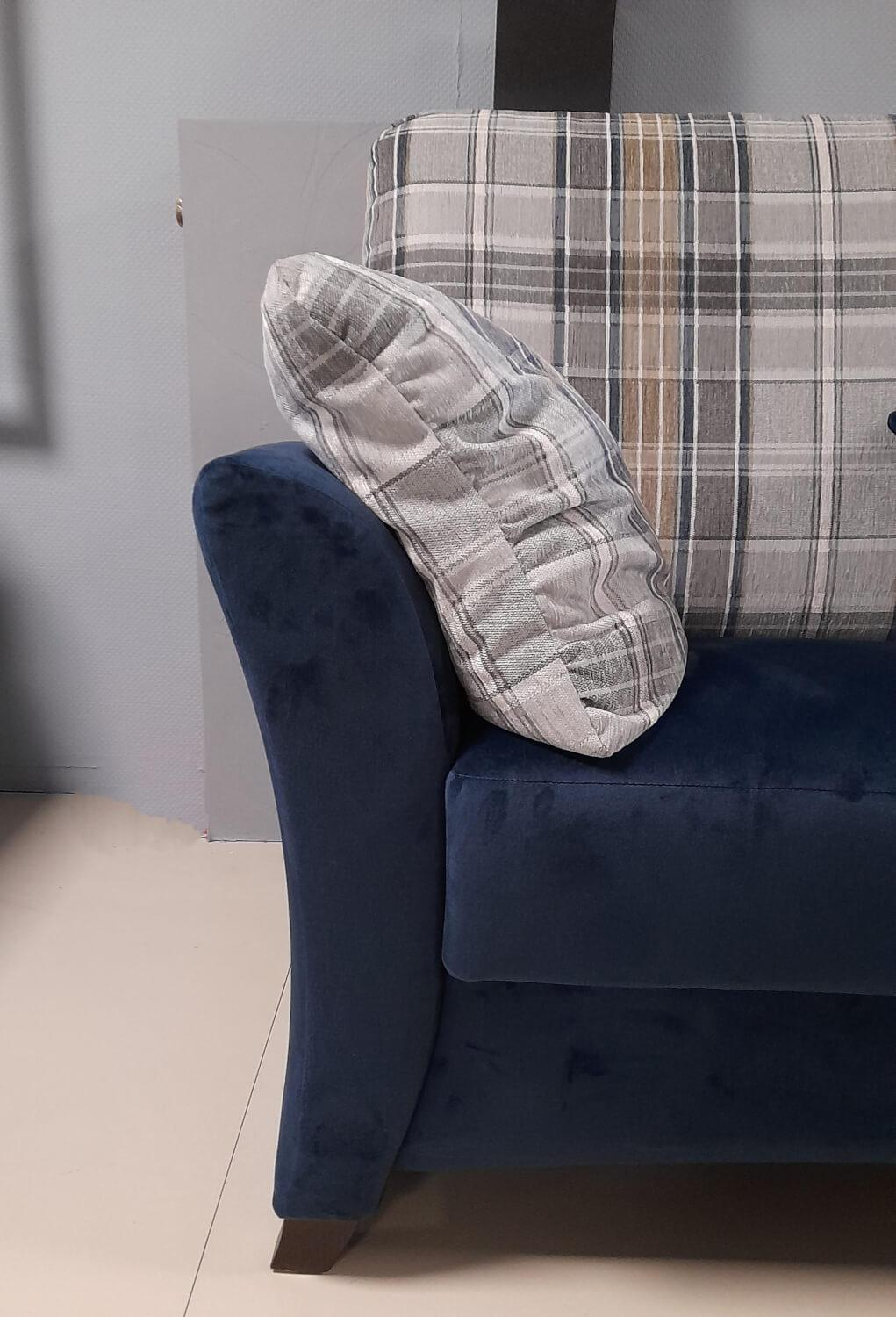 Schröno - Set KS 9720-1 Sydney fabric 657577 base beech maroon 2 sofas - 2