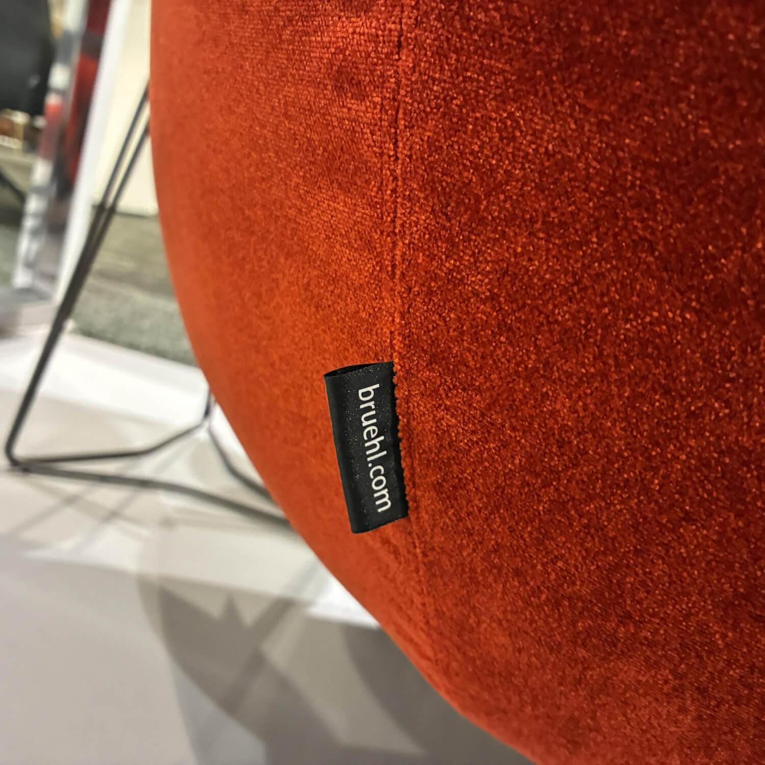 Brühl - Sessel Victor High Mit Hocker Stoff 4473 14 Rot Kreuzfuß Metall Schwarz 360 Grad Drehbar Rücken Stufenlos Verstellbat - 2