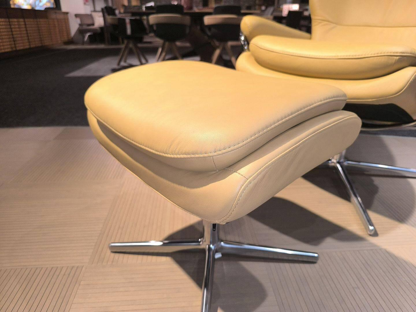 Stressless - Relaxsessel Rome Leder Paloma 39 Honey Gelb Beige Base 40 Cross Standard Gestell Aluminium Mit Hocker - 7