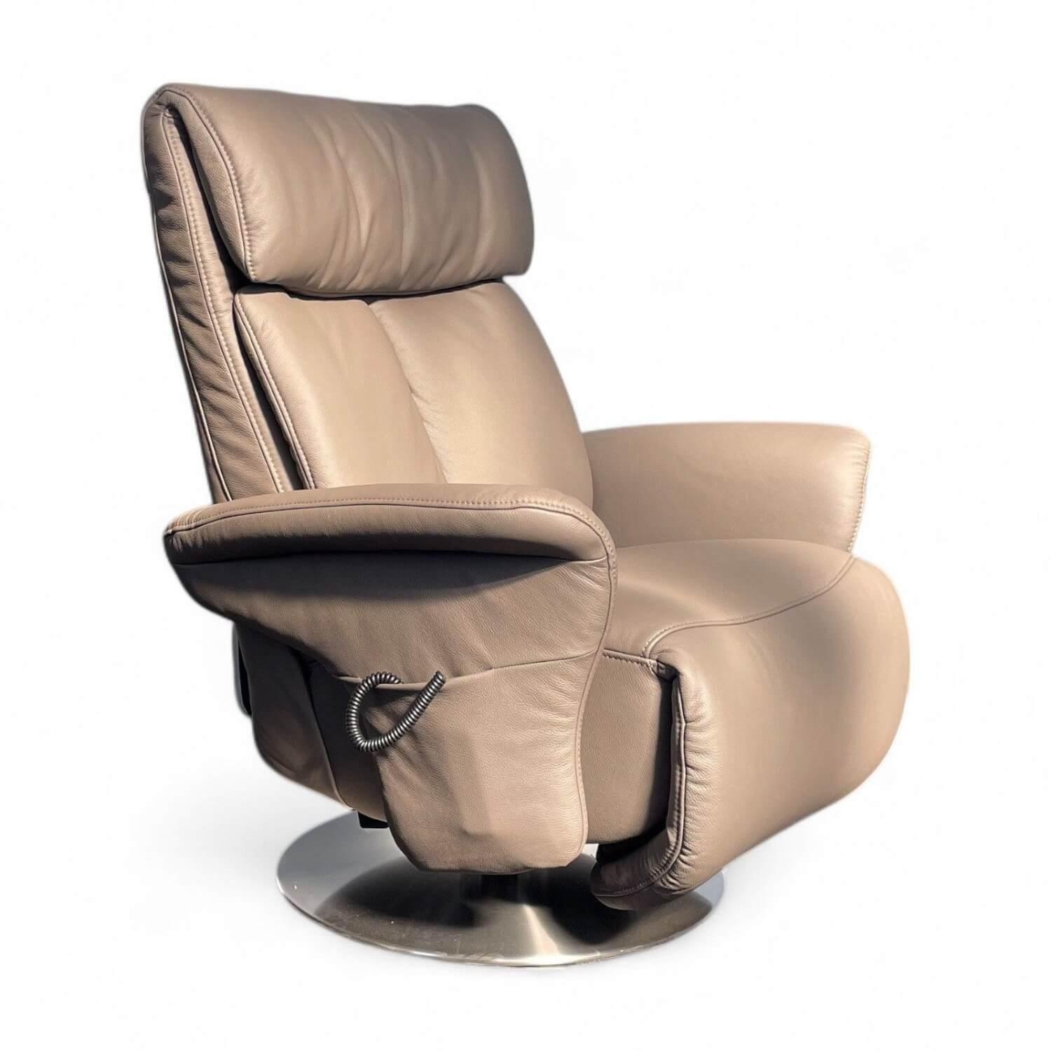 himolla - Relaxsessel 7727 Easy Swing Leder Longlife Rustika 24 Braun Drehteller Edelstahl 2 Motorig Mit Aufstehhilfe - 1