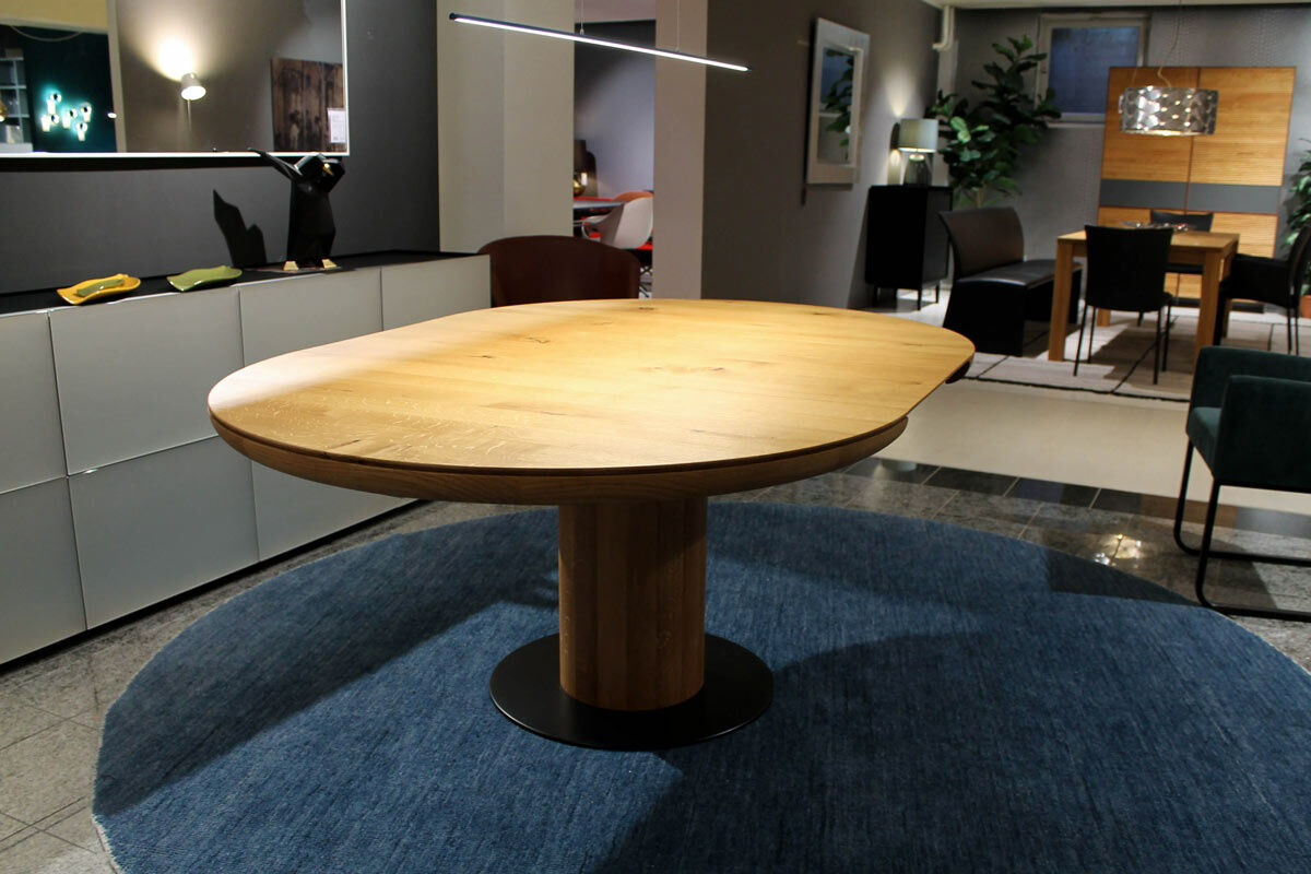 Scholtissek - Esstisch Firo Platte Knorrige Eiche Geölt Bodenplatte Stahl Schwarz - 2