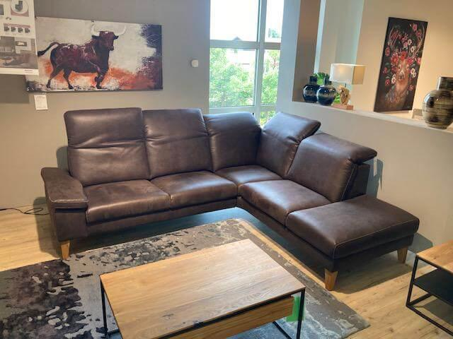 Activineo - Ecksofa Benson Stoff Relax 123 Espresso Braun Füße Braun Geölt - 8