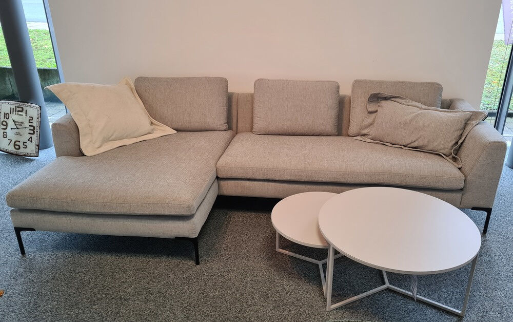 Raum.Freunde - Ecksofa Lenni Stoff Attractive 2 Grey Grau Füße Metall Schwarz - 6