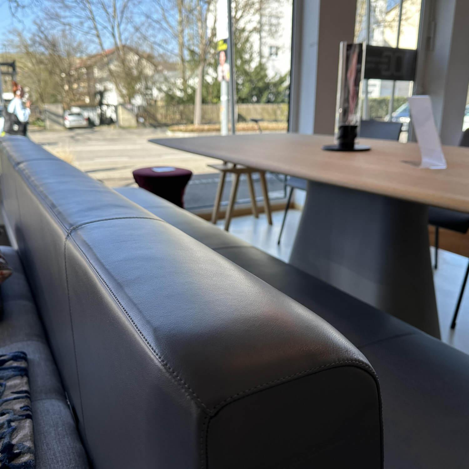 Walter Knoll - Bank Ison Leder 65 Elen 1219 Oyster Grau Gestell Stahl Schwarz Pulverbeschichtet - 2