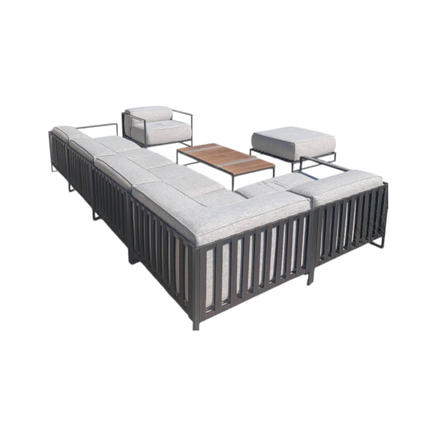 Talenti - Loungegruppe Icon Casilda Outdoor Stoff Melange Grau Gestell Metall Mokka Inklusive Abdeckungen - 1