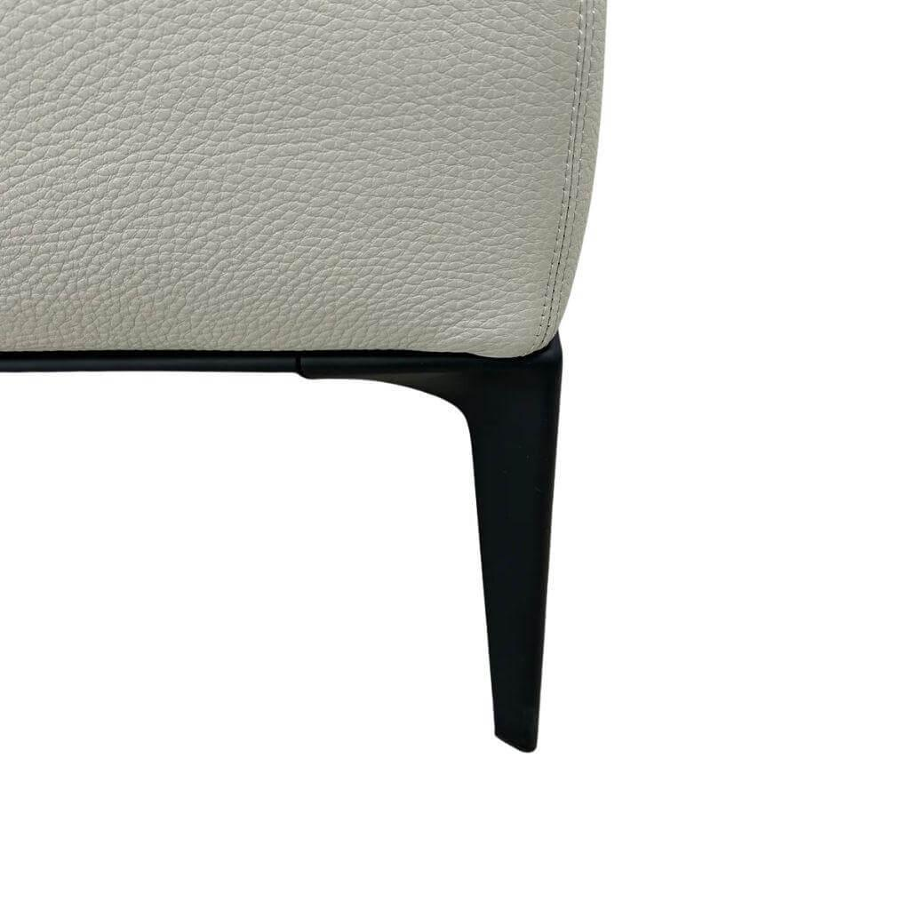 Walter Knoll - Recamiere 3-Sitzer Jaan Living Leder Safari Chalk Grau Füße Schwarz Matt Pulverbeschichtet - 4