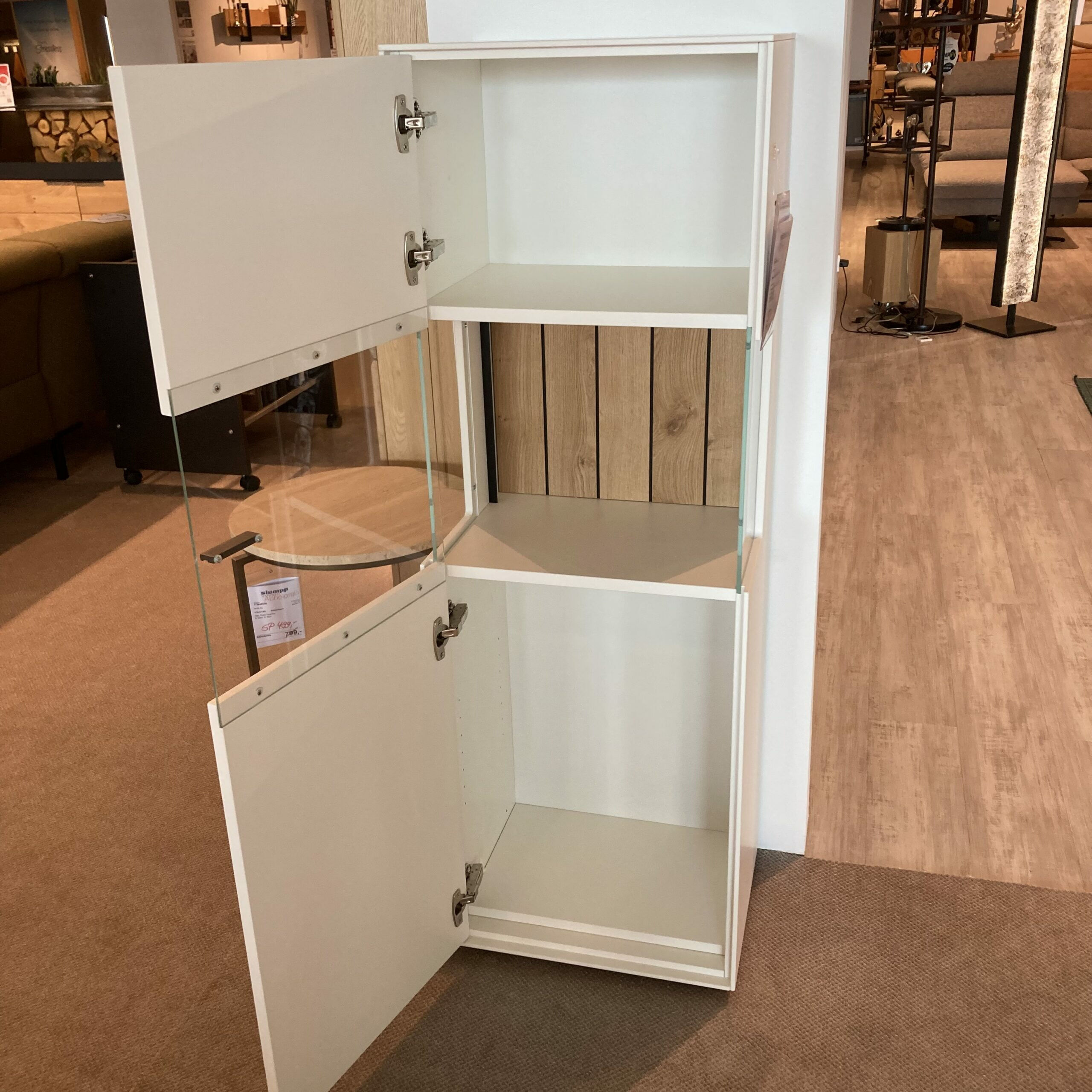 Wöstmann - Vitrine Werne Lack Weiß Balkeneiche Stark Gebürstet LED-Beleuchtung - 2