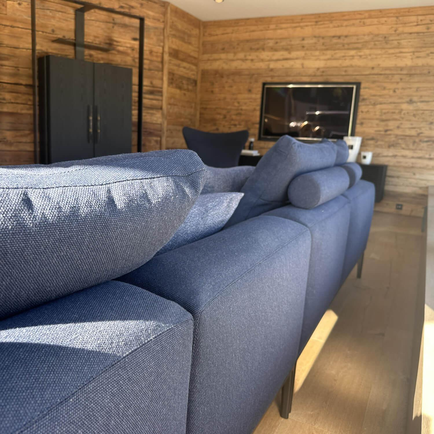 B&B Italia - Ecksofa Michel Stoff Semio 2359850 Dunkelblau Blau Gestell Aluminium Nickel Bronze Schwarz Lackiert - 7