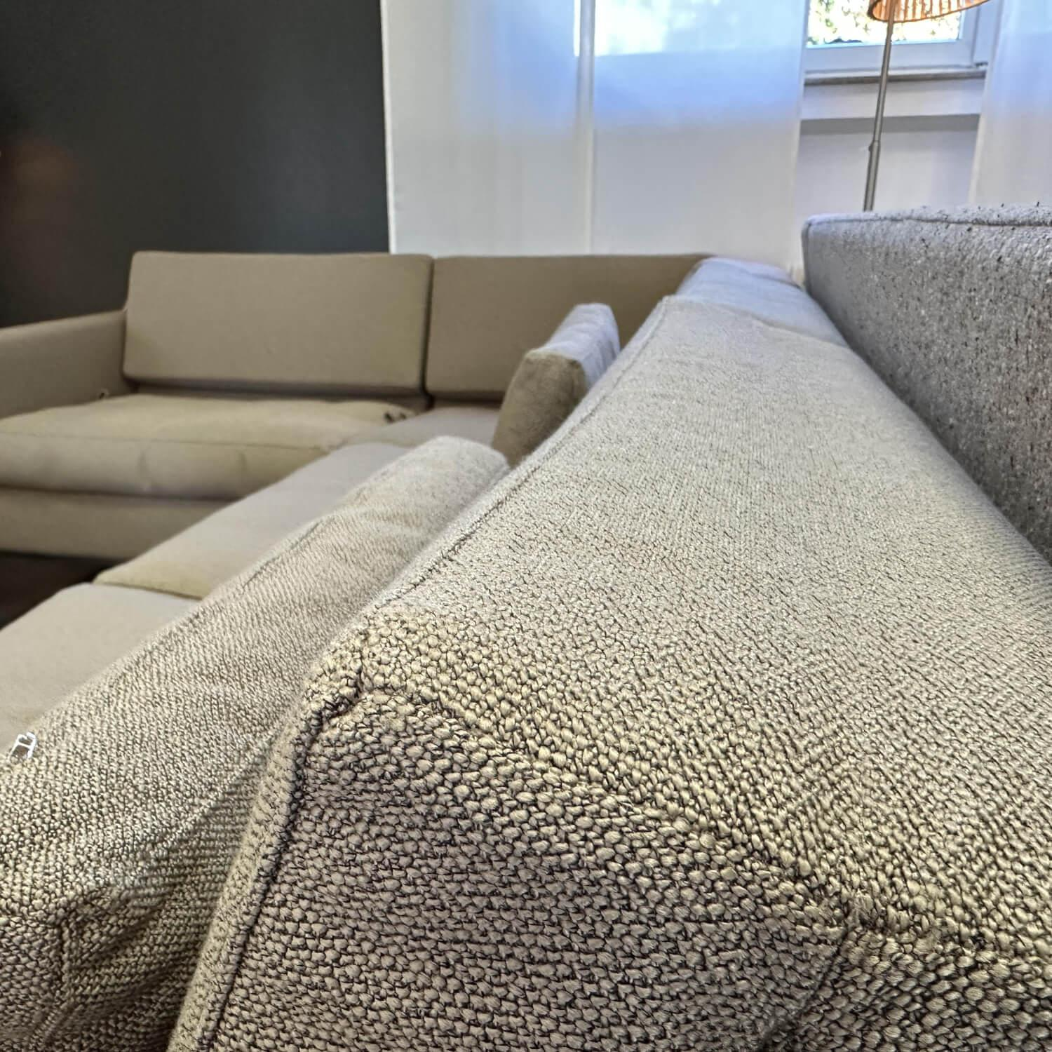 Brühl - Ecksofa Tomo Soft Stoff 3677 020 Grau Braun Füße Metall Glänzend Verchromt Mit Verstellbaren Rückenlehnen - 6