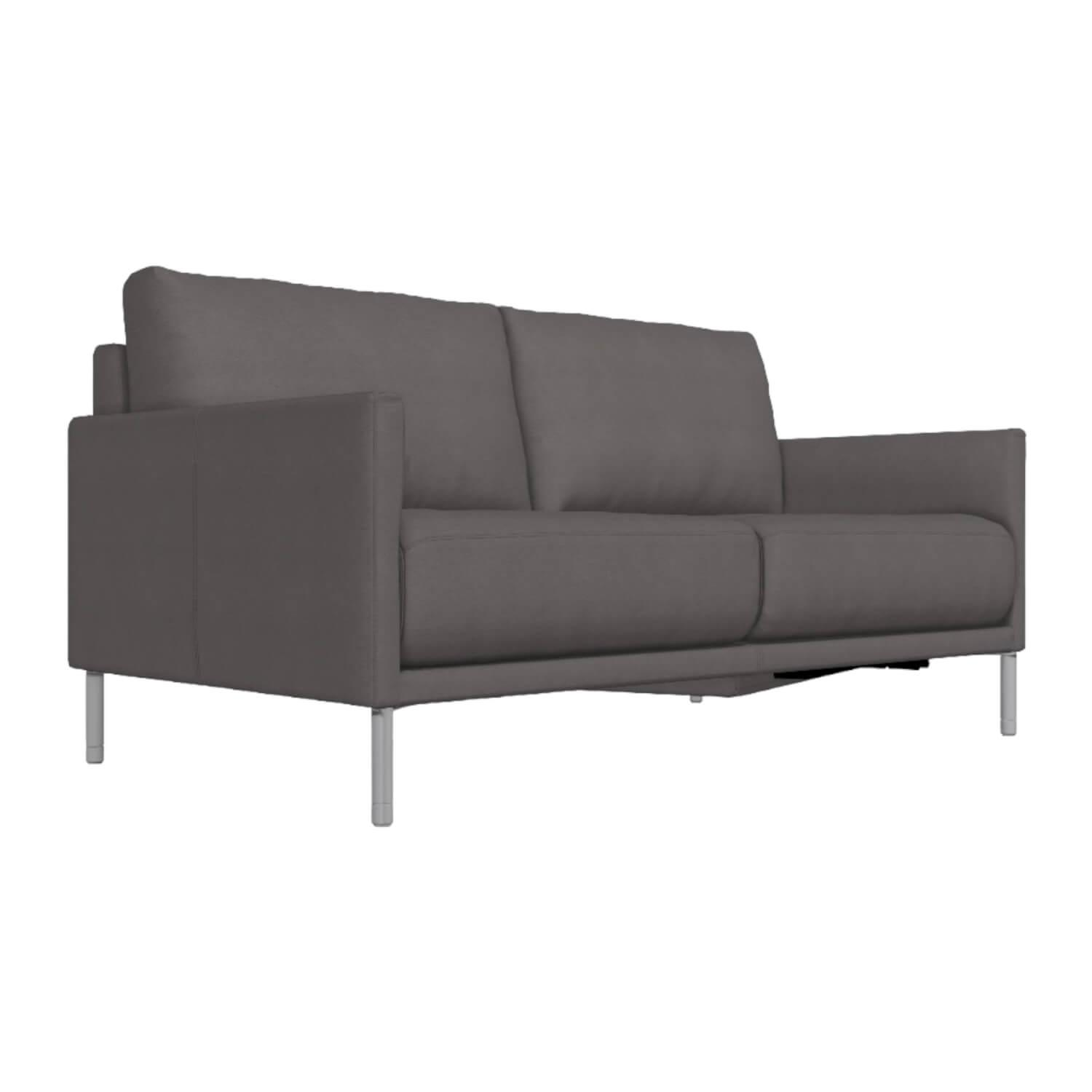 Rolf Benz - Sofabank Cara Bezug Leder 38.107 Mittel Anthrazitgrau Metallspange Glanzchrom - 1