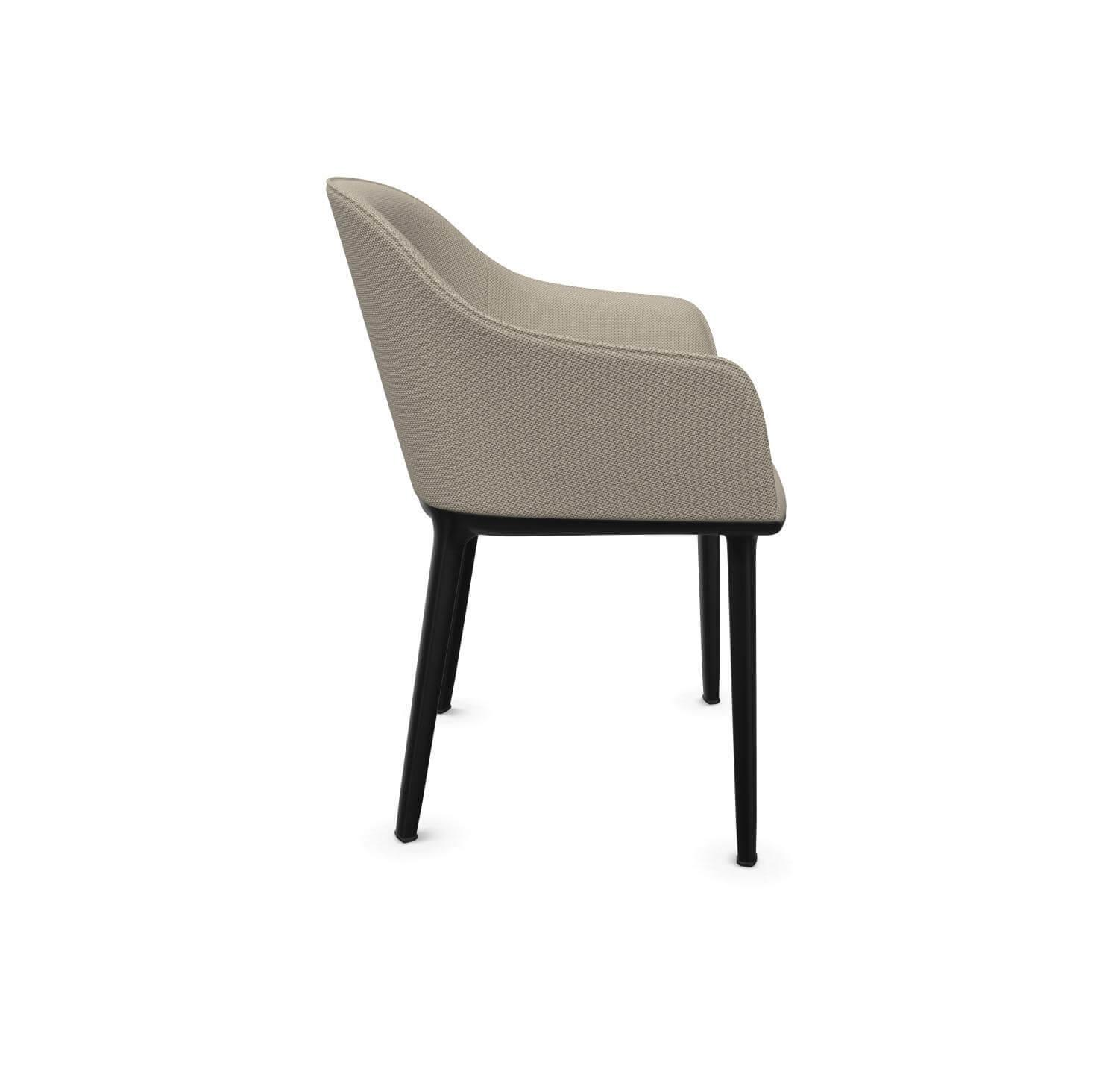 Stuhl Softshell Chair Bezug Warmgrey Elfenbein Beige Gestell Kunststoff Basic Dark 30 Schwarz