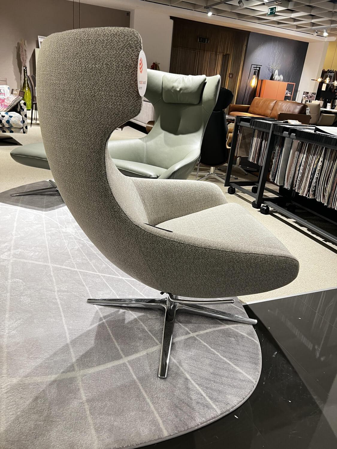 Leolux - Sessel Caruzzo Stoff 24922 Varese 22 Angora Beige Gestell Aluminium Poliert - 5