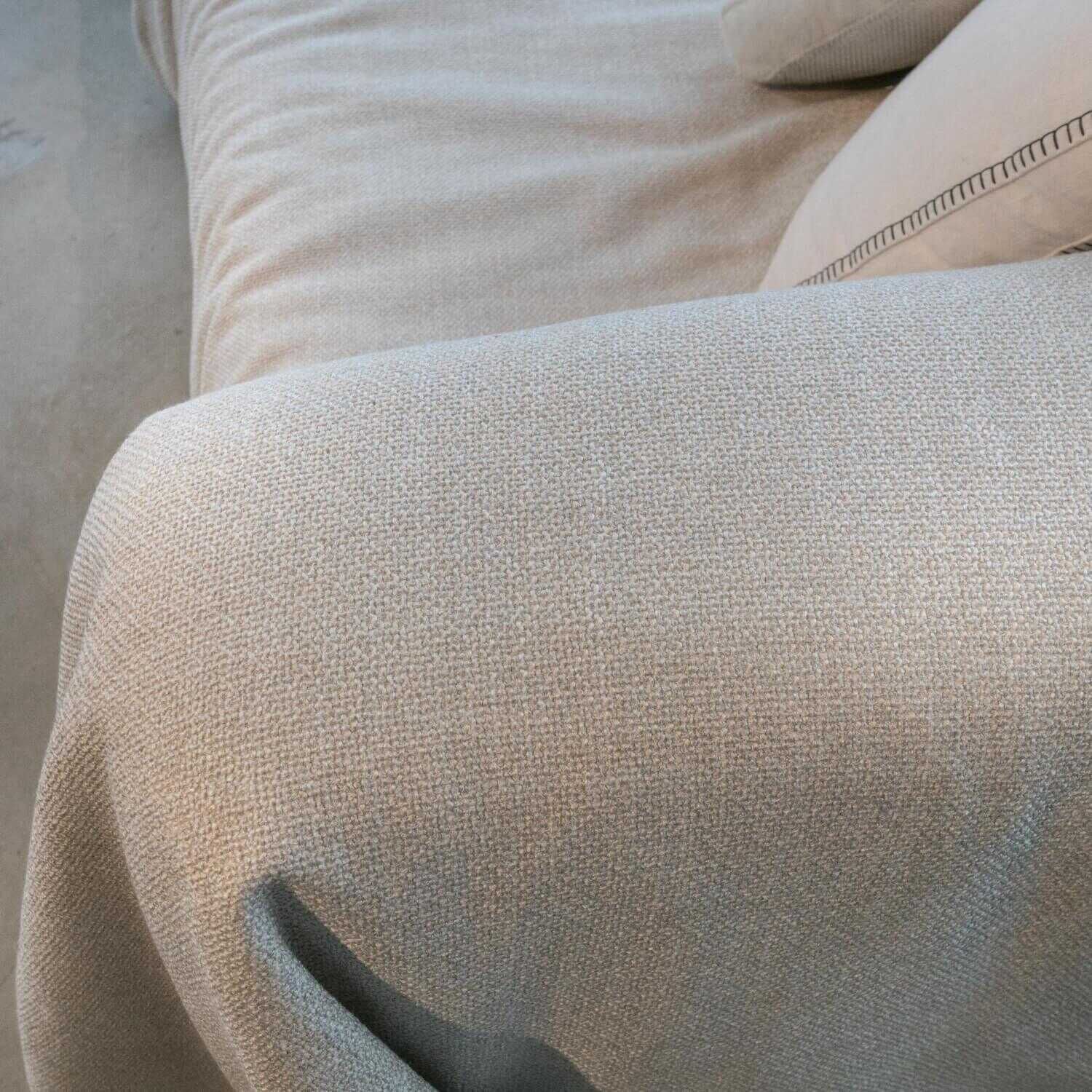 Sophisticated Living - Sofa Solid Wave Stoff Jab Tux Beige Holzuntergestell Mit Kissen - 4