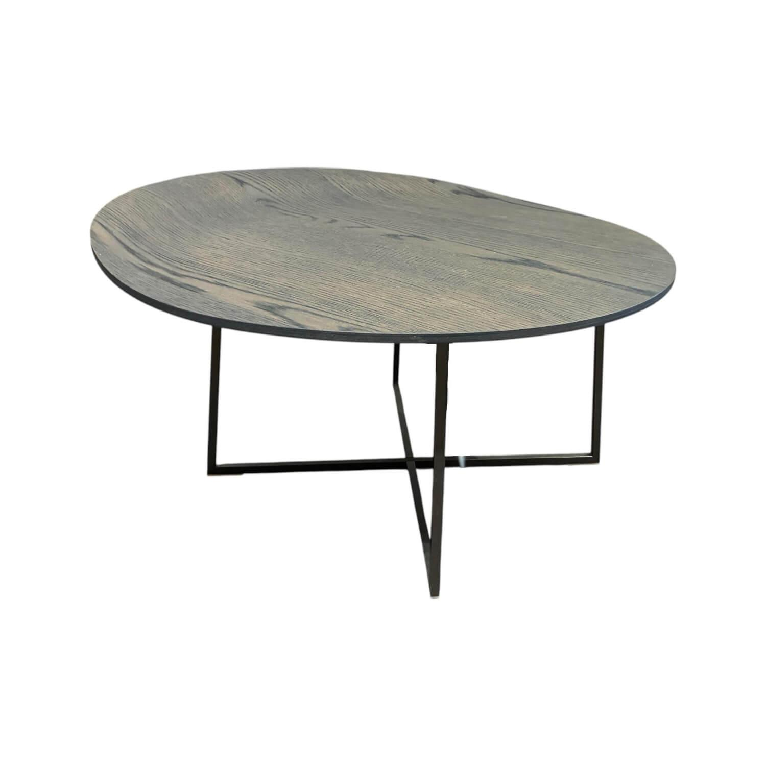 Molteni & C - Couchtisch Trevi TNR1 Platte Eichenholz Grau Gestell Metall Zinnfarbig Lackiert - 1