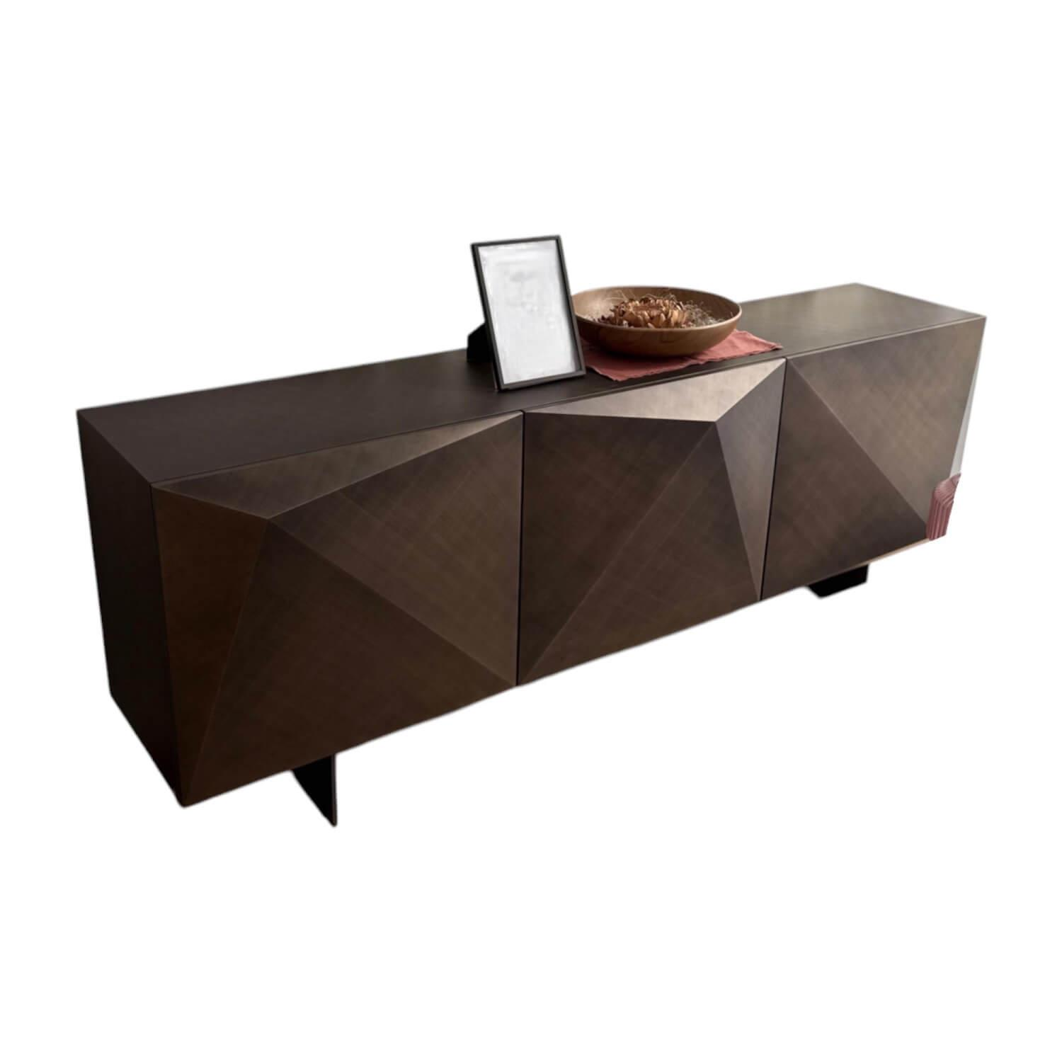 Cattelan Italia - Anrichte Kayak Holz Brushed Bronze Braun Grau Gestell Metall OP69 Matt Graphite Grau - 1