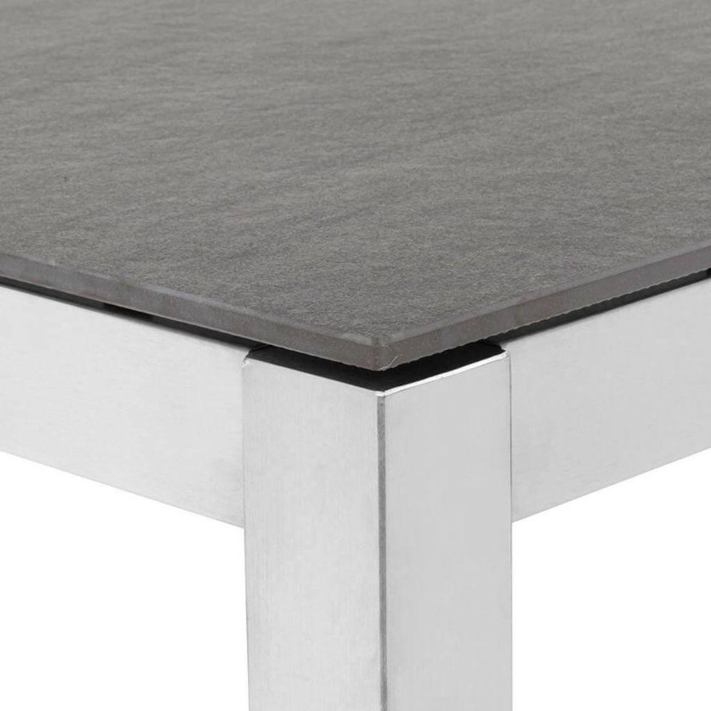Solpuri - Essgruppe Outdoor Classic Platte Dekton Laos Anthrazit Gestell Edelstahl Inkl. 6 Stühle Dance Gestell Edelstahl - 6