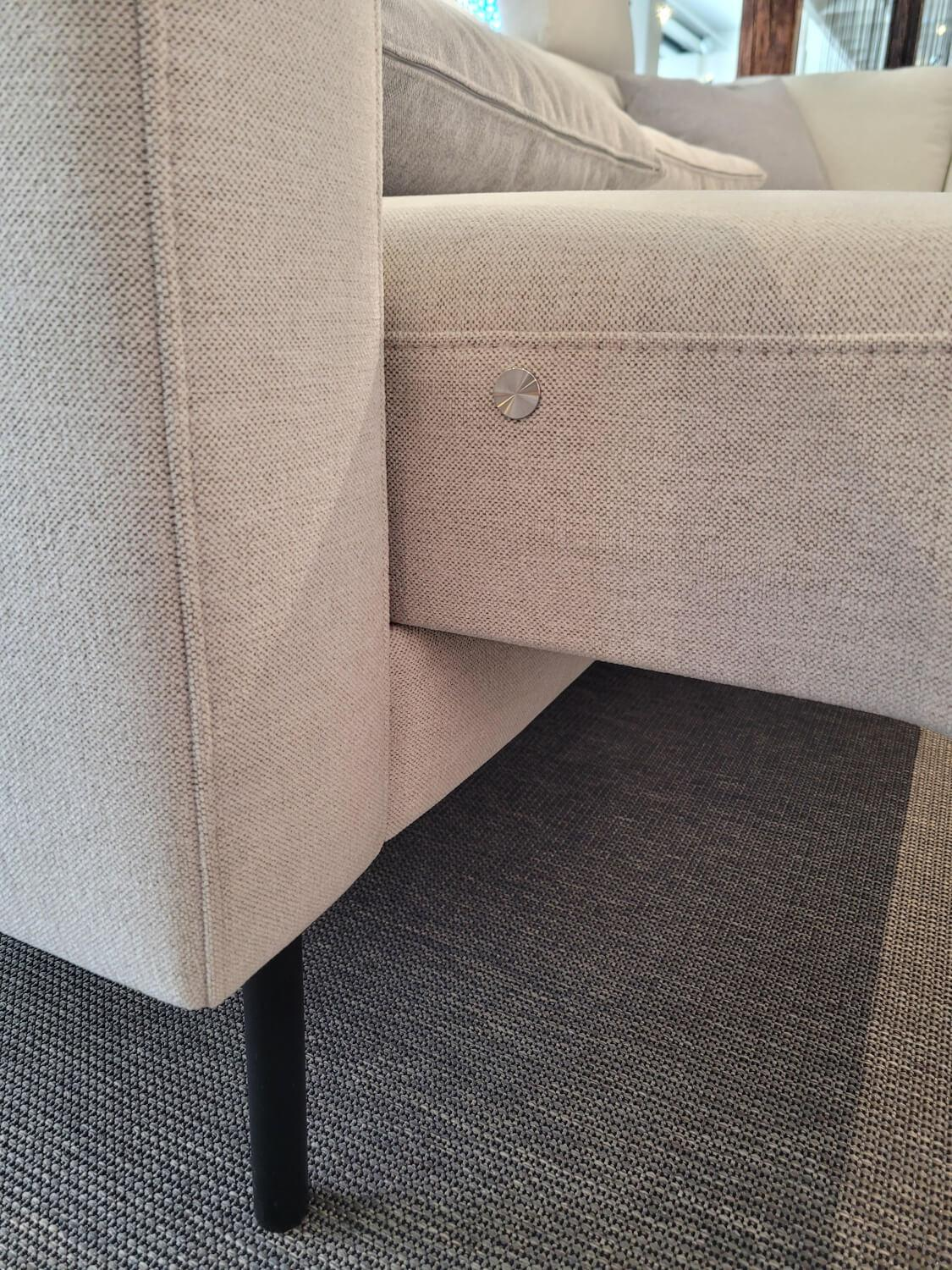 Contur - Sofa Enna Stoff Carmen Beige Naturel Füße Metallwinkel Schwarz - 5