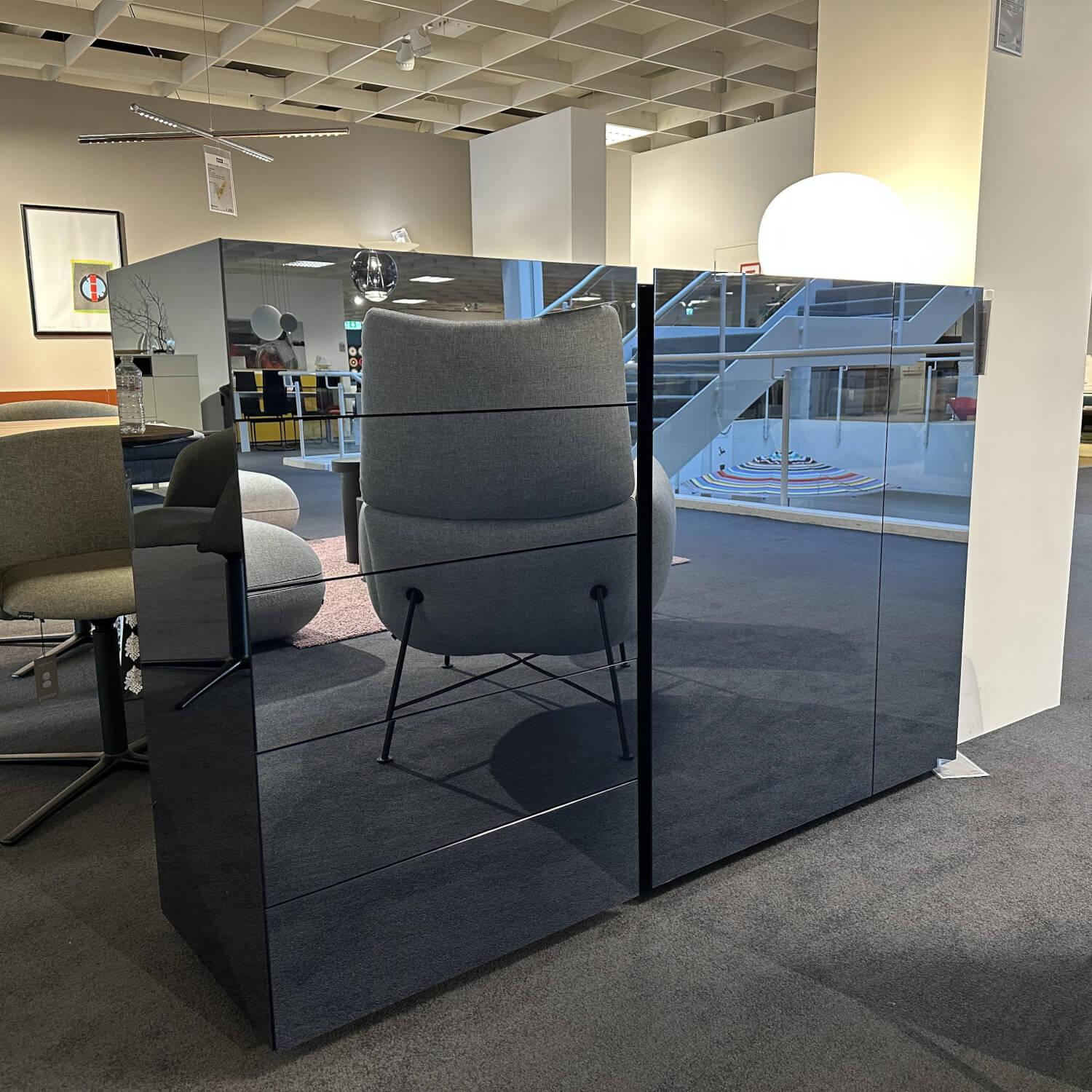 Interlübke - Sideboard Jorel Reflect O71 Indigospiegel Lack M83 Navy Blau Mit Abdeckplatte - 4