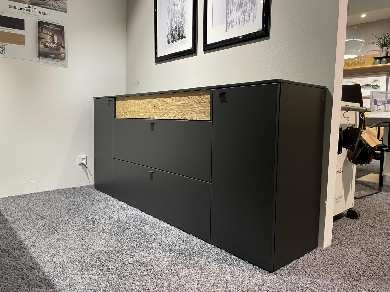 Venjakob - Sideboard 7243 3893 Lumea Lack Anthrazit Matt Und Eiche Gehackt Gebürstet Mit LED Beleuchtung - 4
