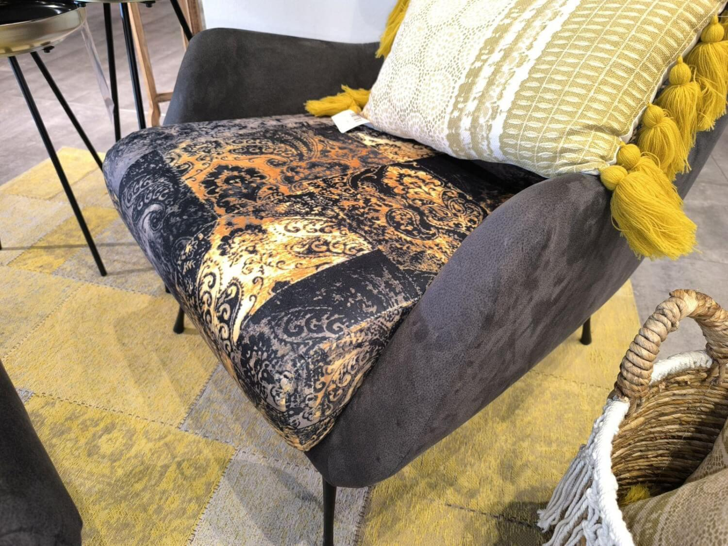 Ludwig Gutmann - Sessel Shorty Stoff Außen 356 77 Anthrazit Innen 361 77 Anthrazit Gestell Metall Schwarz Inklusive Hocker - 6