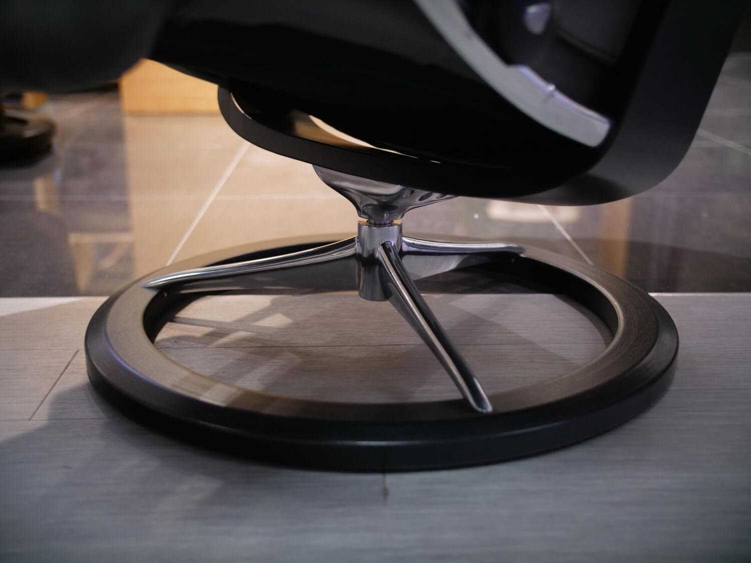 Stressless - Sessel Mit Hocker Magic M Leder 094 Paloma 16 Dunkelgrau Untergestell Signature Metall Holzfarbe 05 Schwarz Gebeizt - 3