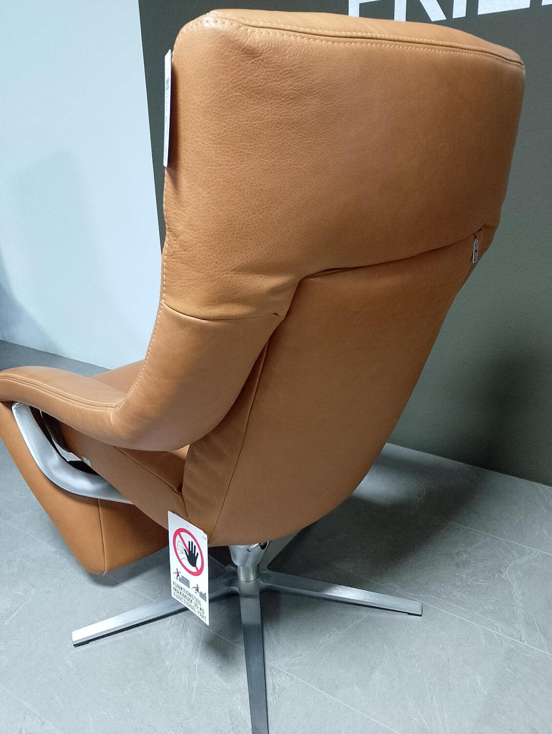 Koinor - Sessel Yoko No 5 Leder B Toro Whisky Braun Gestell 5 Arm Drehkreuz Nickel Silber Satiniert - 5