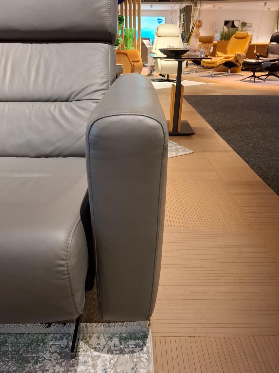 Stressless - Ecksofa Stella Leder Paloma Metal Grey Grau Gestell 40 Chrome Mit Kopfstützen - 8