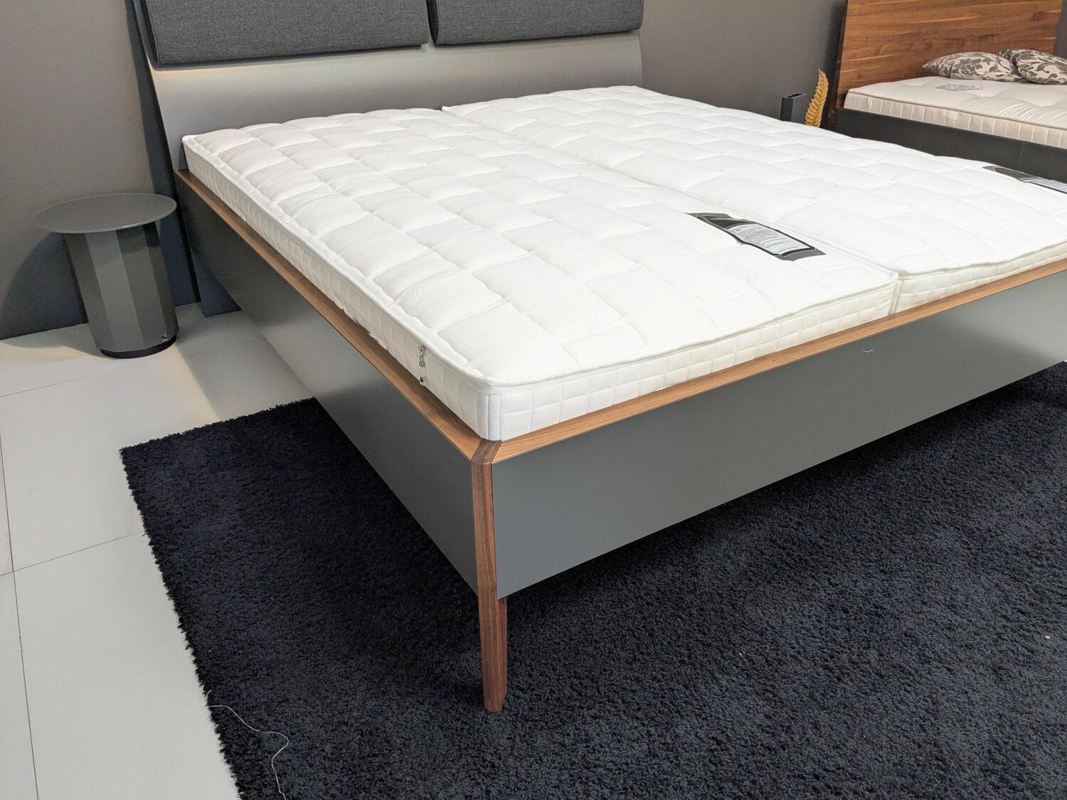 WK Wohnen - Polsterbett Lugano Glattlack Quarz Nussbaum Natur ohne Lattenroste ohne Matratzen - 7