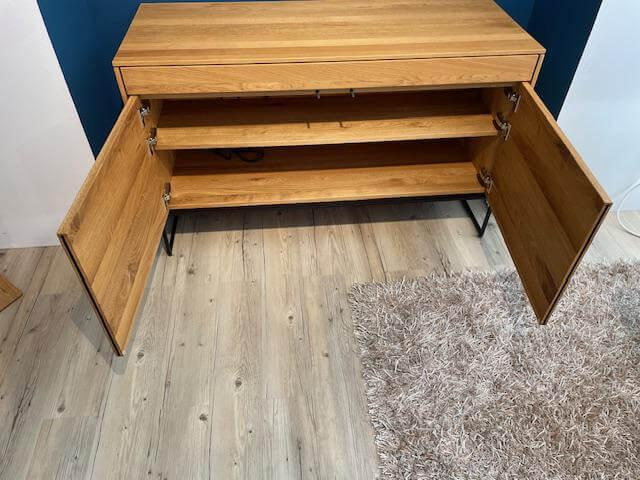 Team 7 - Sekretär Filigno Eiche Massiv Natur Geölt Kufen Matt Schwarz Pulverbeschichtet - 2