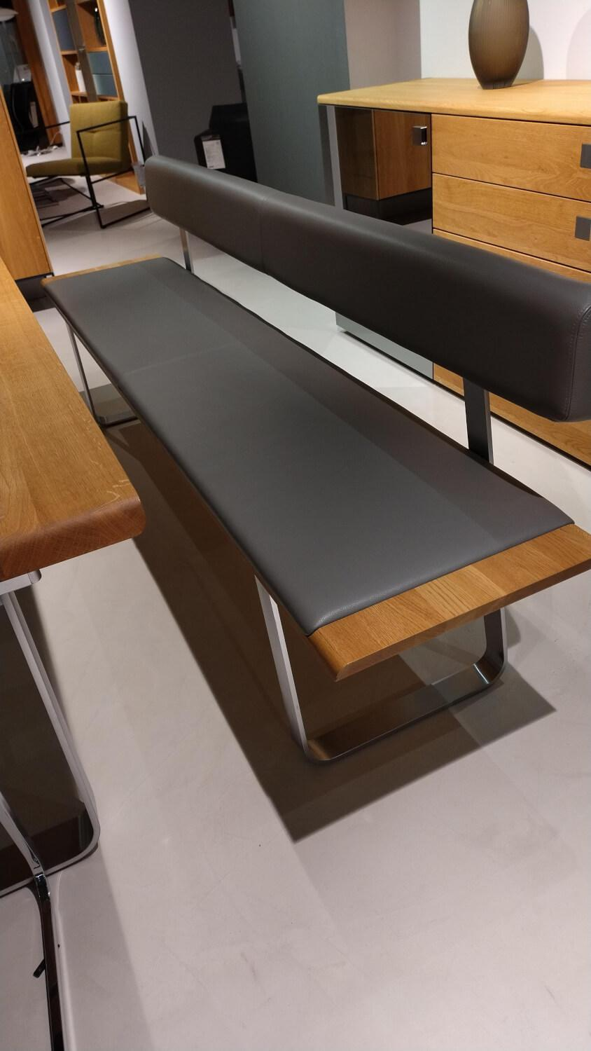 Team 7 - Essgruppe Nox Magnum Leder L1 Mittelgrau Gestell Edelstahl - 4