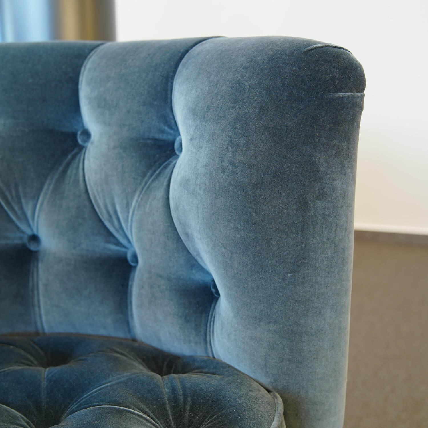 Walter Knoll - Sessel Haussmann Bezug Stoff Harald 2 182 Dark Jade Dunkelblau-Grau Rundstahlfüße Schwarz Chrom - 2